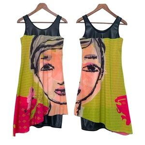 Volt Design Art To Wear Dress Reversible Printed A-Line Sleeveless Midi Artsy